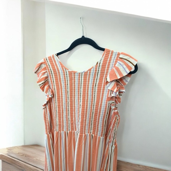 A New Day Striped Flutter Sleeve Dress – Tie Back – Size XXL – NWT - Picture 3 of 12